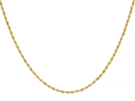 18K Yellow Gold 1.6MM Laser-Cut Rope 20 Inch Chain