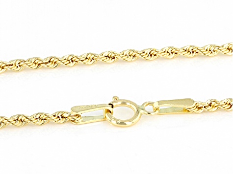 18K Yellow Gold 1.6MM Laser-Cut Rope 20 Inch Chain