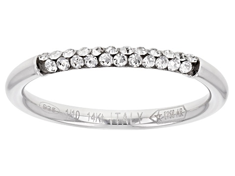 Splendido Oro Divino™ 14K White Gold with Sterling Silver Core Crystal Band Ring - GS085B - Vimarsana News