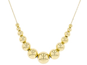 18K Yellow Gold Graduated Bead Necklace