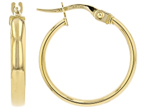 18K Yellow Gold 3x15MM Giotto Tube Hoop Earrings