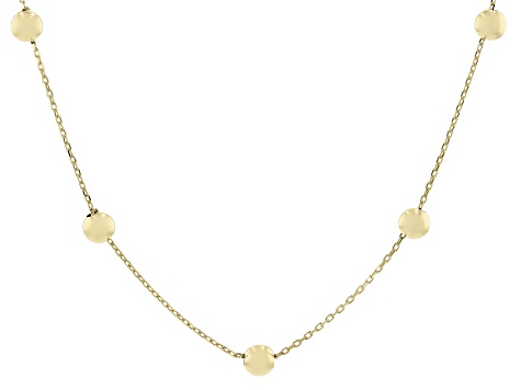14K Yellow Gold Bead Station Necklace - GS120