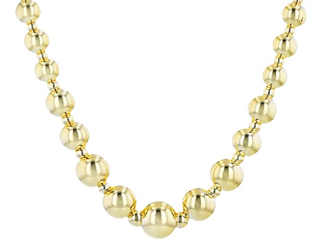 14K Yellow Gold 9MM-2.5MM Graduated Bead Necklace
