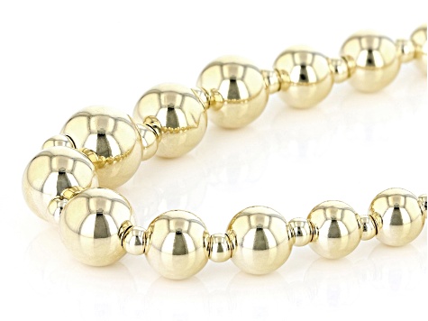 14K Yellow Gold 9MM-2.5MM Graduated Bead Necklace