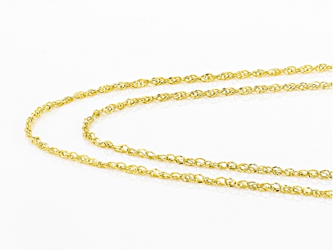 20 14k Yellow Gold 0.65mm Pendant Rope Chain Necklace