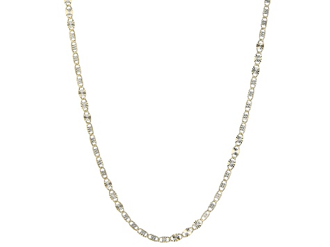 14K Yellow Gold and 14K White Gold Over 14K Yellow Gold 2.5MM Starburst Chain