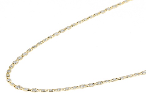 14K Yellow Gold and 14K White Gold Over 14K Yellow Gold 2.5MM Starburst Chain