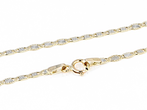 14K Yellow Gold and 14K White Gold Over 14K Yellow Gold 2.5MM Starburst Chain