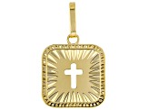 14K Yellow Gold Diamond-Cut Cross Pendant