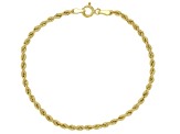 18K Yellow Gold 2.7MM Laser-Cut Rope Link Bracelet