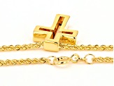 14K Yellow Gold Sliding Cross Rope Necklace