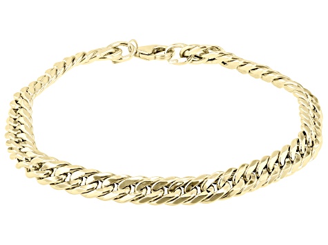 14K Yellow Gold Wave Grumetta Link Bracelet - GS152