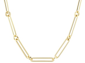 14K Yellow Gold Station Elongated 18-Inch Necklace