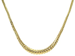 14k Yellow Gold Graduated Herringbone 18 Inch Necklace