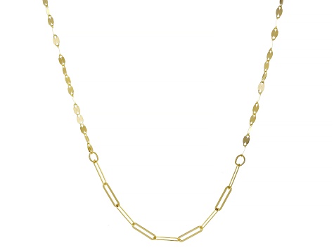 Splendido Oro™ 14k Yellow Gold Paperclip & Valentino Station Link Chain