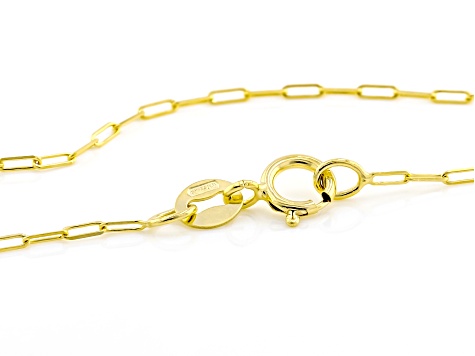14k Yellow Gold Paperclip Link 18 Inch Chain