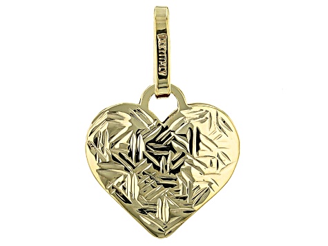 14k Yellow Gold Reversible Heart Pendant