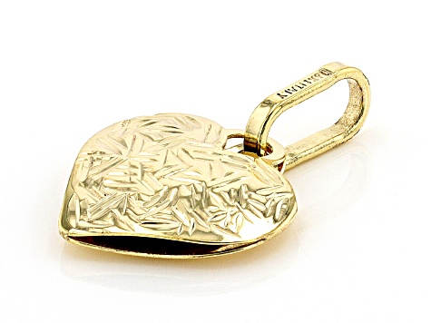 14k Yellow Gold Reversible Heart Pendant