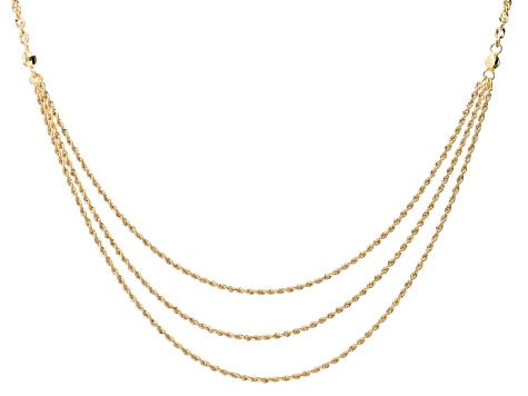 14K Yellow Gold Multi-strand Rope Necklace