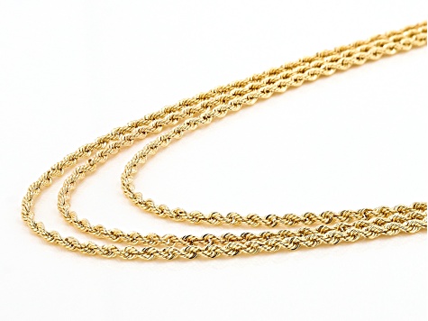 14K Yellow Gold Multi-strand Rope Necklace