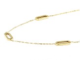 14K Yellow Gold Paperclip Station 20 Inch Chain Necklace