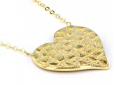 14K Yellow Gold Heart 18 Inch Necklace