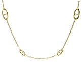 14K Yellow Gold Mariner Link 18 Inch Station Necklace