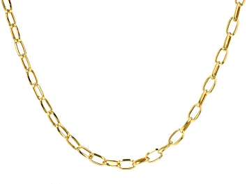 Picture of 14K Yellow Gold Oval Knife-Edged Rolo 18 Inch Chain