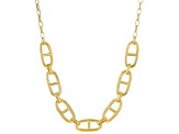 14K Yellow Gold Alternata Mariner Link Station 18 Inch Necklace