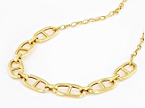 14K Yellow Gold Alternata Mariner Link Station 18 Inch Necklace