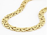 14K Yellow Gold 12.5MM Domed Byzantine Link 18 Inch Necklace