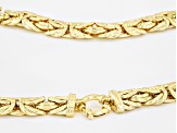 14K Yellow Gold 12.5MM Domed Byzantine Link 18 Inch Necklace