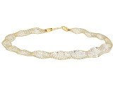 14K Yellow Gold White Cubic Zirconia Oval Crochet D'Tuscano Bracelet