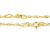 14k Yellow Gold Singapore Chain Necklace Set Of Two