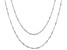 14k White Gold Singapore Chain Necklace Set Of Two