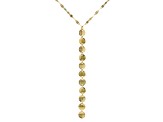 14K Yellow Gold Mirror Disc Drop 18 Inch Necklace
