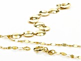 14K Yellow Gold Mirror Disc Drop 18 Inch Necklace