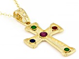 14K Yellow Gold Tuscan Cross 18 Inch Necklace