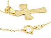 14K Yellow Gold Tuscan Cross 18 Inch Necklace