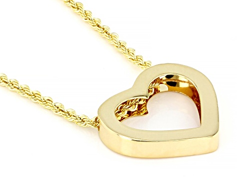 14K Yellow Gold Heart Beads Plus 2 inch Chain Necklace