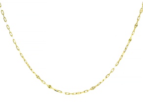 14K Yellow Gold Mirror Station 18 Inch Necklace