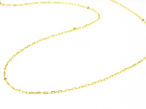 14K Yellow Gold Mirror Station 20 Inch Necklace