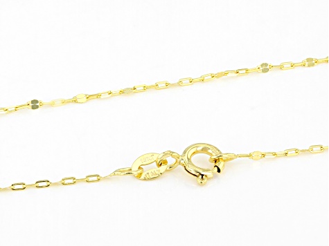 14K Yellow Gold Mirror Station 24 Inch Necklace