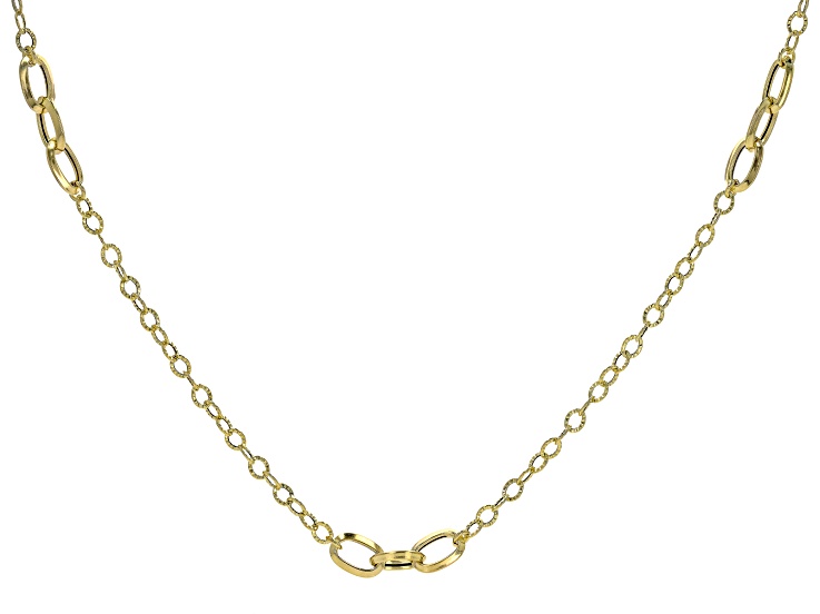 14K Yellow Gold Station 18 Inch Necklace - GS279 | JTV