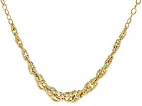 14K Yellow Gold Graduated Link 18 Inch Necklace
