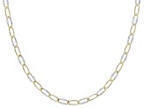 14K Yellow Gold & Rhodium Over 14K White Gold Starburst Link 18 Inch Chain