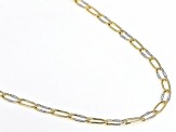 14K Yellow Gold & Rhodium Over 14K White Gold Starburst Link 18 Inch Chain
