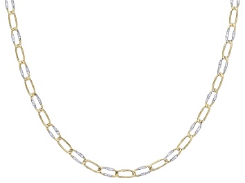 Picture of 14K Yellow Gold & Rhodium Over 14K White Gold Starburst Link 20 Inch Chain