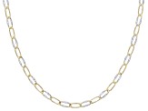 14K Yellow Gold & Rhodium Over 14K White Gold Starburst Link 20 Inch Chain