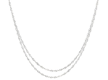 Picture of Rhodium Over 14k White Gold Singapore Chain Set Of Two